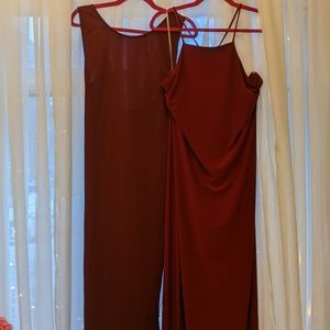 Bundle of 2 Wine Colour Forever 21+/Identity long maxi dresses
